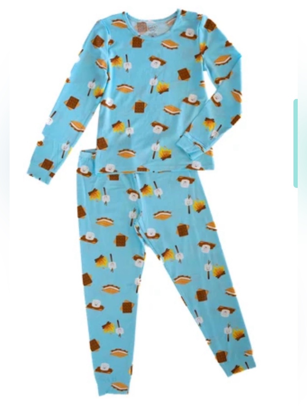 Light Blue S'mores & Campfire Kids Pajama Set